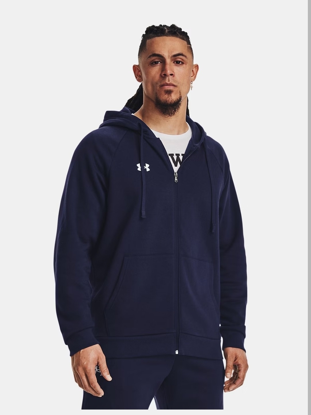 Under Armour Men's Navy Full-Zip Hoodie Sweater Size Large